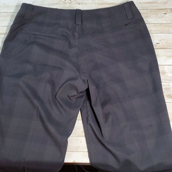 Nike Golf Stretch Dri-Fit Subtle Grey/Black Plaid Pants‎ Size 10 Super Cute! - Picture 6 of 9